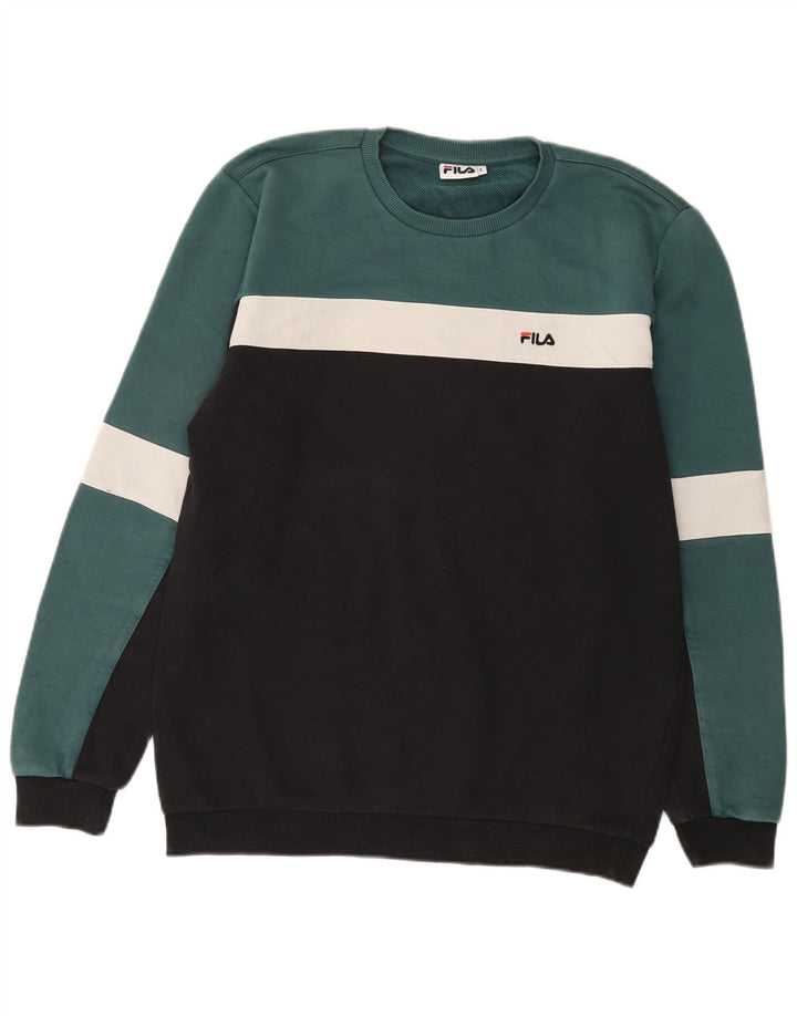 Bluza męska Fila, duża, czarna, bawełniana z blokami kolorów