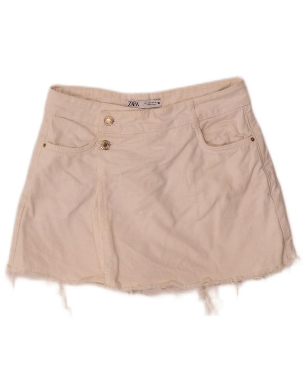 Damskie spodenki jeansowe Zara, małe W26, biała bawełna