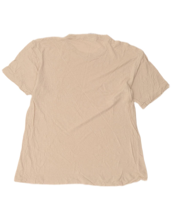 T-shirt męski Zara Top, średnio beżowy, lniany