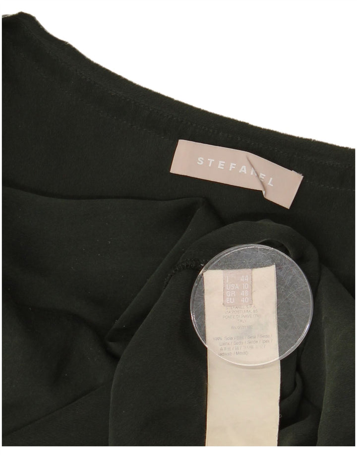 Damska bluzka z długim rękawem Stefanel IT 44 Medium Khaki Silk