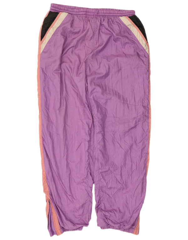 Męskie spodnie dresowe w stylu vintage Joggery 2XL Fioletowy nylon z blokami kolorów