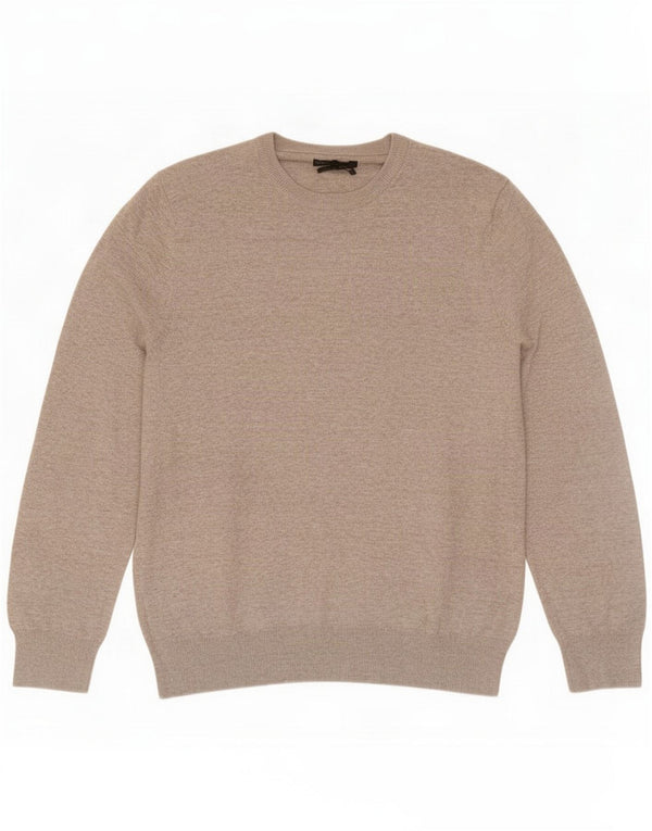 Marks & Spencer Męski sweter z okrągłym dekoltem, duży, szary, nakrapiany, bawełniany