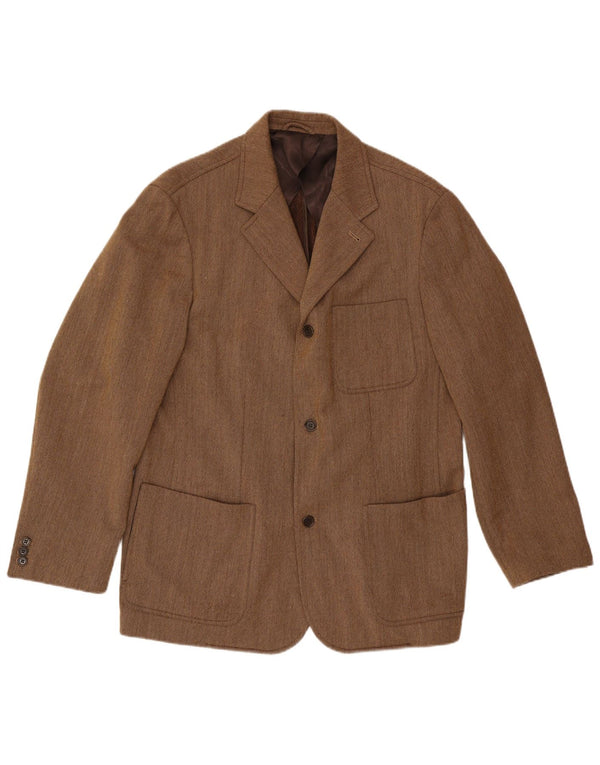 Luciano Barbera Męska marynarka zapinana na 3 guziki IT 54 2XL Brązowa wełniana klasyczna