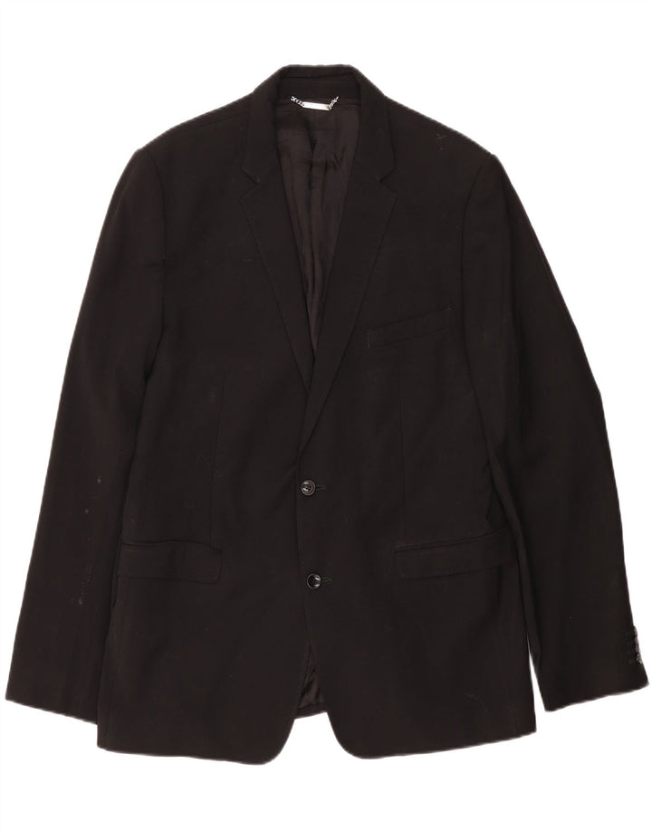 Dolce & Gabbana Męska marynarka slim zapinana na 2 guziki IT 54 2XL Czarna wełna