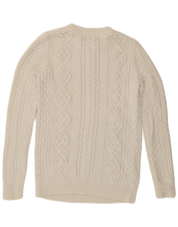 Sweter damski Zara z dekoltem w łódkę UK 10, mały, biały