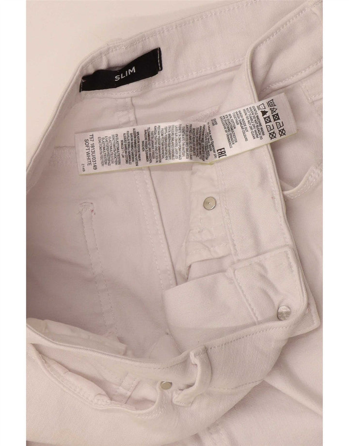 Marks & Spencer Damskie jeansy slim UK 12 Medium W30 L27 Biała bawełna