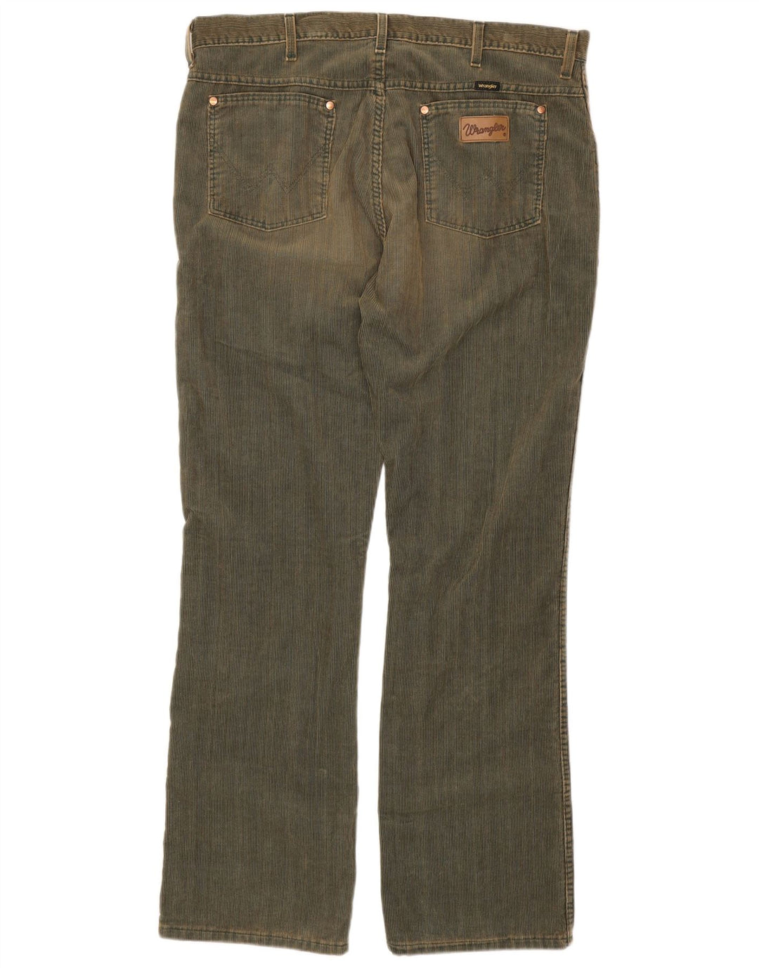 Męskie spodnie sztruksowe WRANGLER Bootcut W38 L34, bawełna khaki