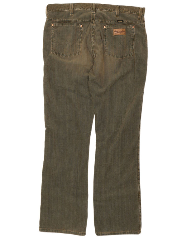 Męskie spodnie sztruksowe WRANGLER Bootcut W38 L34, bawełna khaki