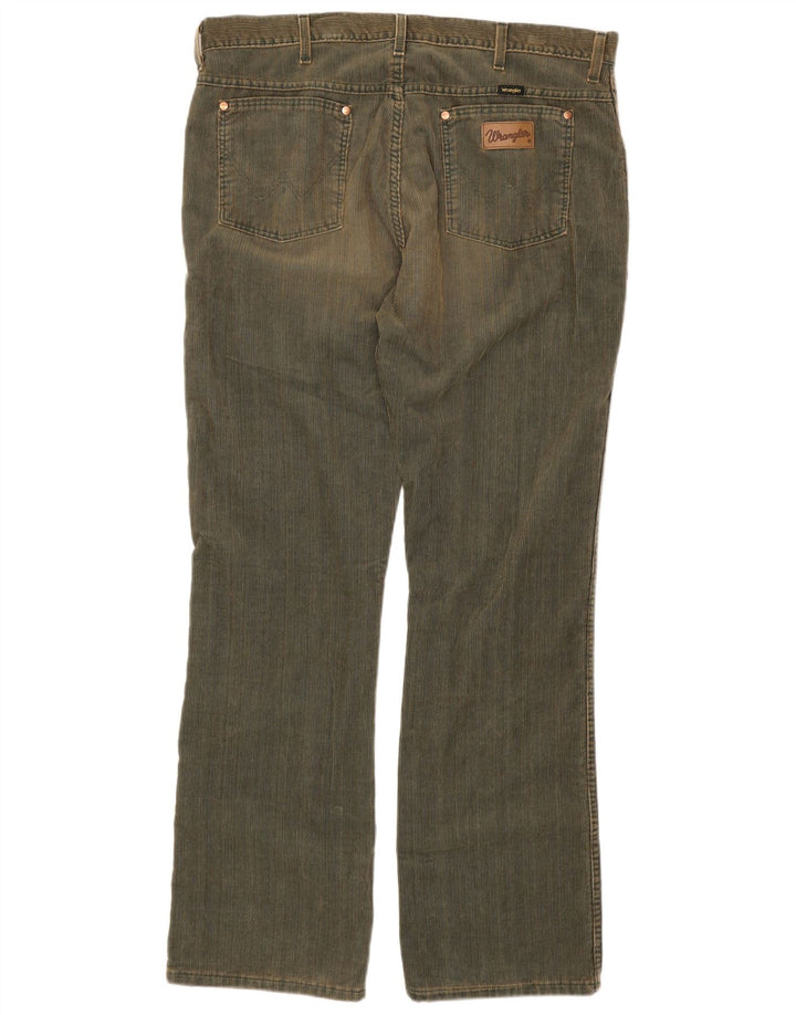 Męskie spodnie sztruksowe WRANGLER Bootcut W38 L34, bawełna khaki