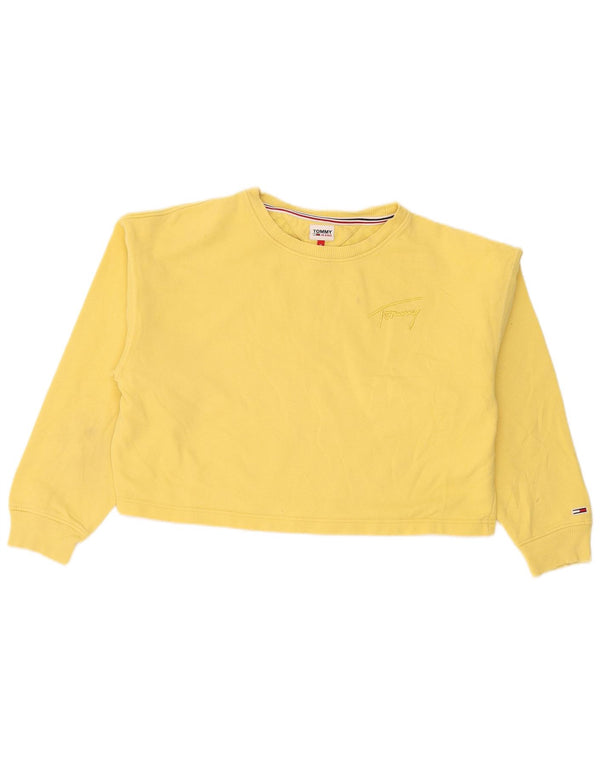Damska bluza Crop Tommy Hilfiger UK 14, średnia żółta bawełna