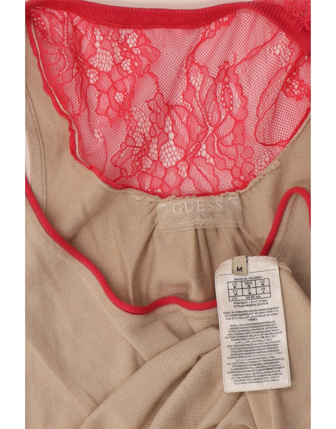 Damska kamizelka Guess By Marciano UK 14 w średnim beżowym kolorze wiskozy