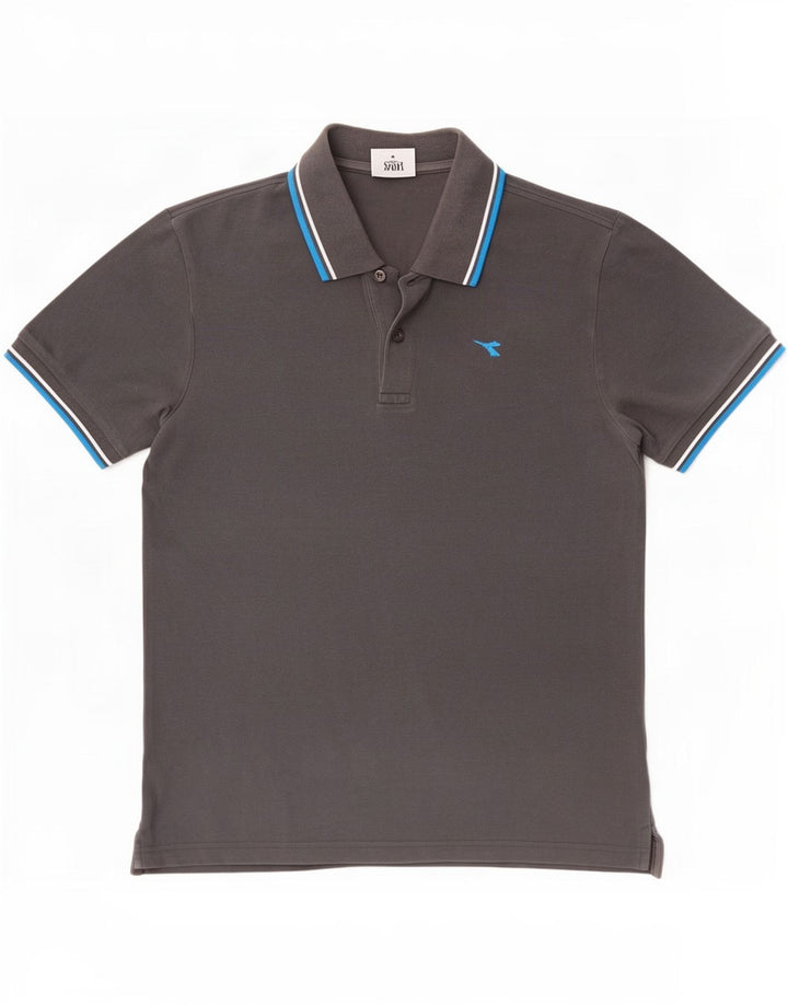 Męska koszulka polo Diadora, mała, szara, bawełniana