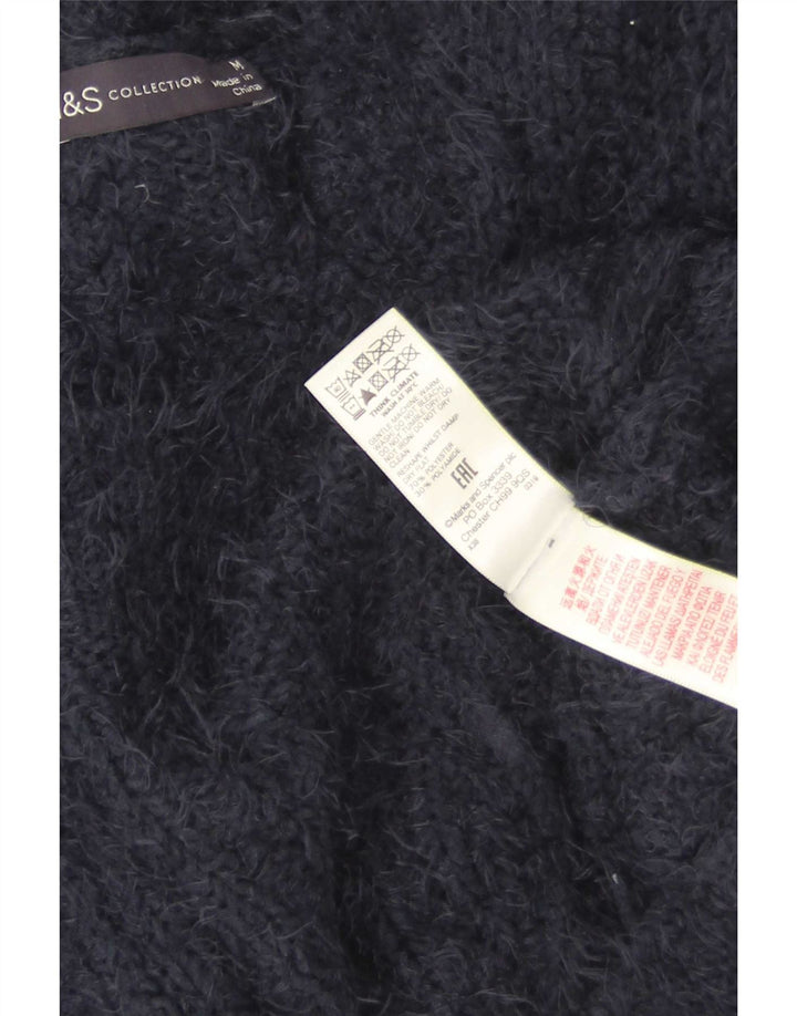 Marks & Spencer Damski sweter kardigan UK 14, średni granatowy poliester