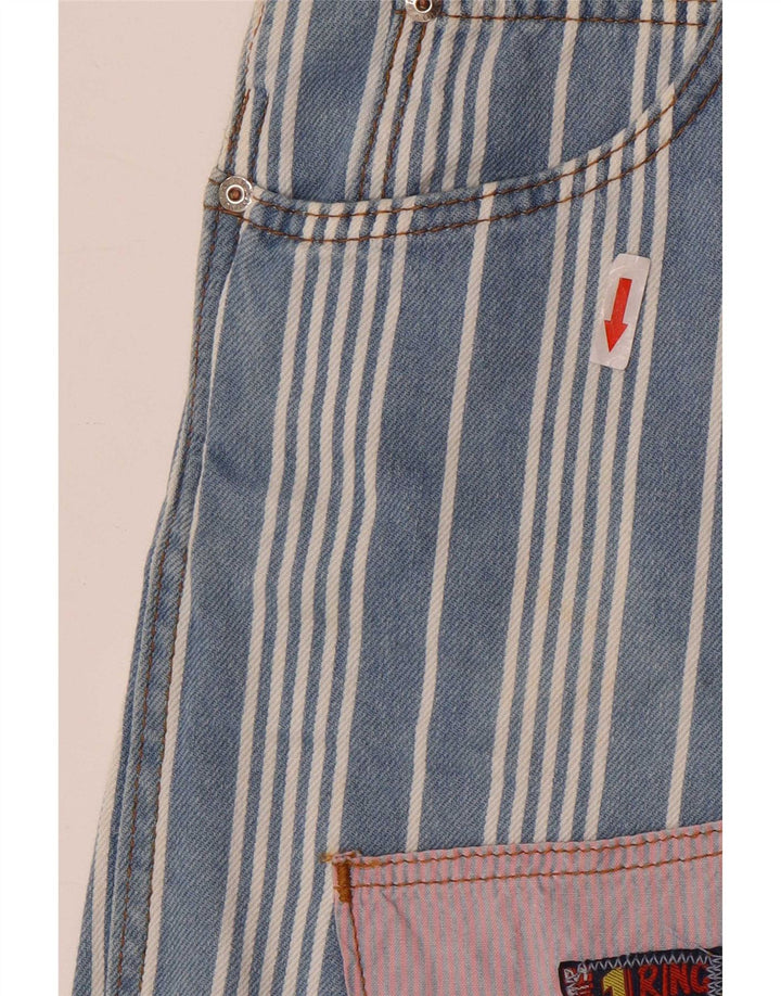 Vintage damskie spodenki ogrodniczki W28 średnie niebieskie paski