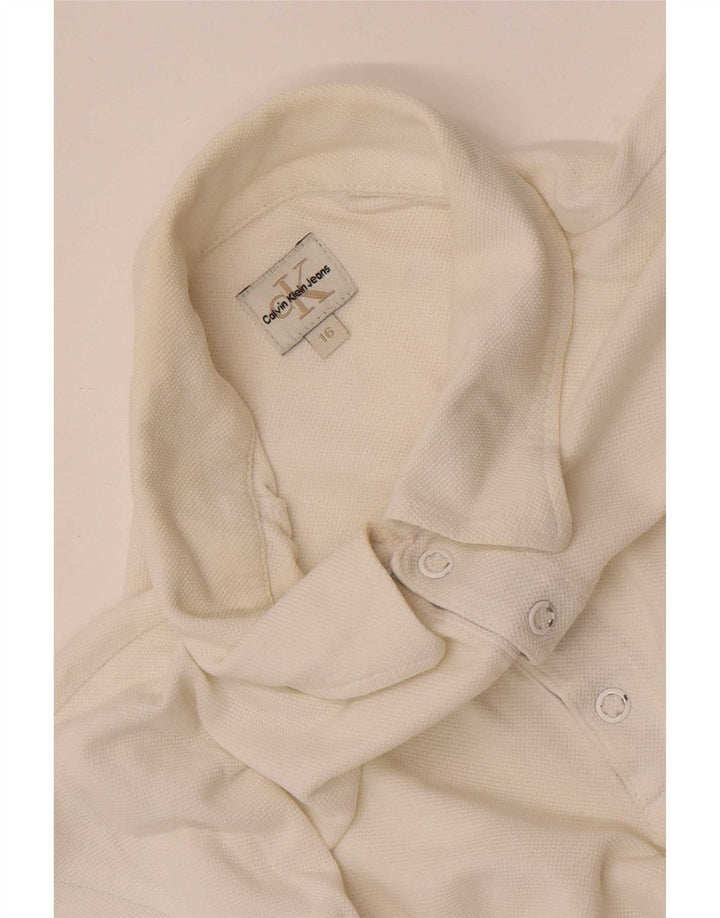Chłopięca koszulka polo Calvin Klein Jeans, 15-16 lat, biała