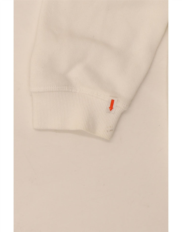 JACK WILLS Damski sweter oversize z kapturem i grafiką, UK 16, duży, biały, bawełniany