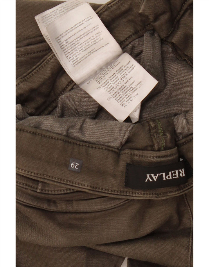 Męskie spodnie cargo Replay W29 L29, bawełna khaki