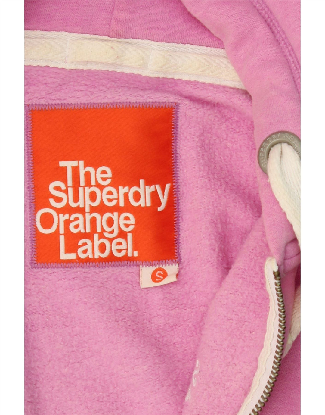 SUPERDRY Womens Zip Hoodie Sweater UK 10 Small Pink Polyester Vintage Superdry and Second-Hand Superdry from Messina Hembry 