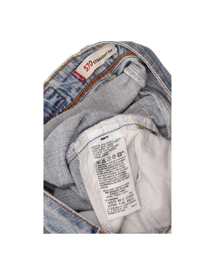 LEVI'S Womens 570 Straight Jeans W27 L30 Blue Cotton