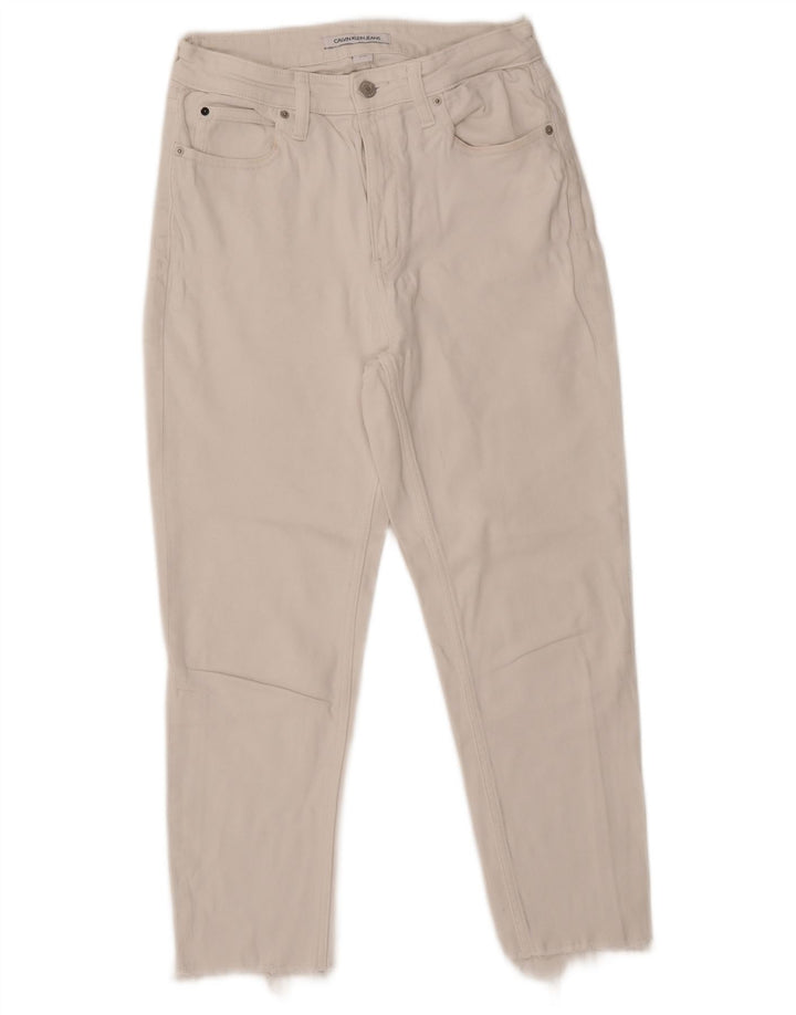 Damskie jeansy przycięte CALVIN KLEIN W30 L24 Biała bawełna