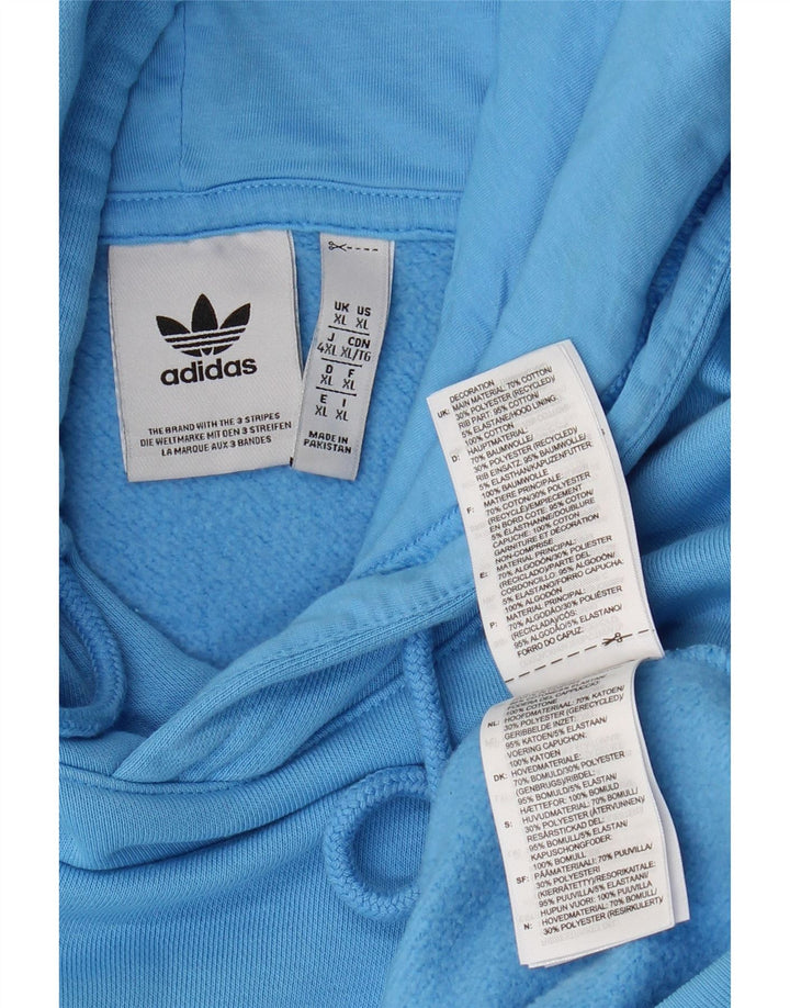 Męska bluza z kapturem ADIDAS XL, niebieska, bawełniana