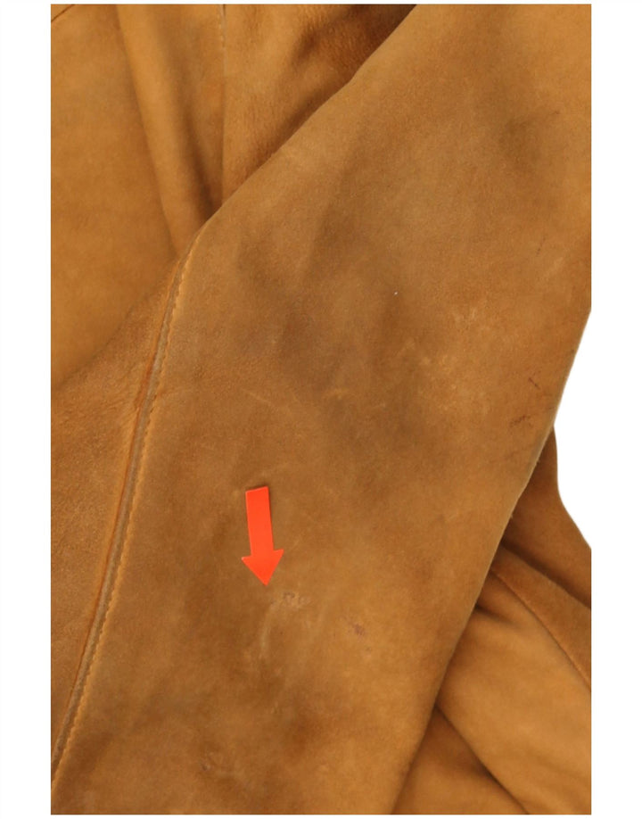 Vintage męska zamszowa kurtka UK 40 duża brązowa skóra