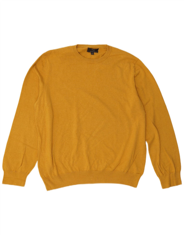 Marks & Spencer Męski sweter z okrągłym dekoltem, 2XL, żółty