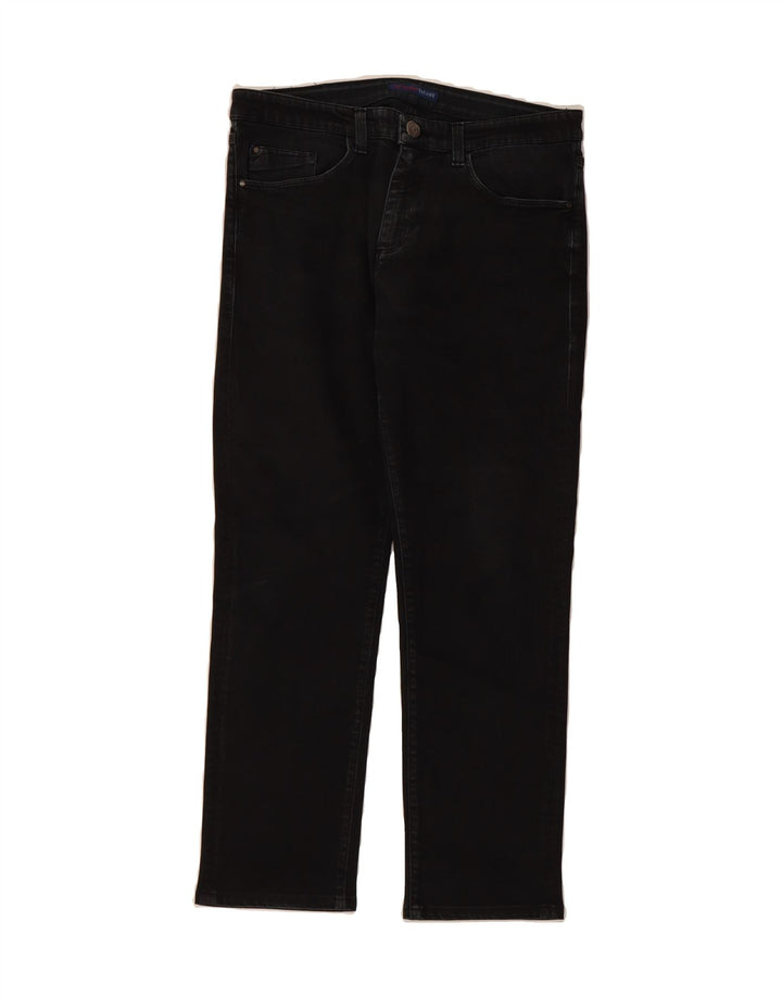 TRUSSARDI Mens Straight Jeans W32 L27 Black Cotton Vintage Trussardi and Second-Hand Trussardi from Messina Hembry 