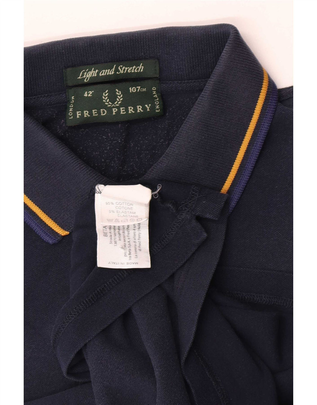 Męska koszulka polo Fred Perry, lekka i rozciągliwa, średnia, granatowa, bawełniana