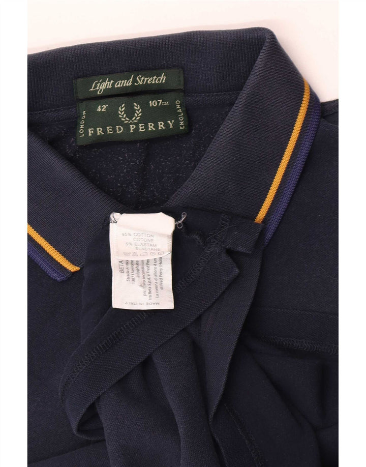 Męska koszulka polo Fred Perry, lekka i rozciągliwa, średnia, granatowa, bawełniana