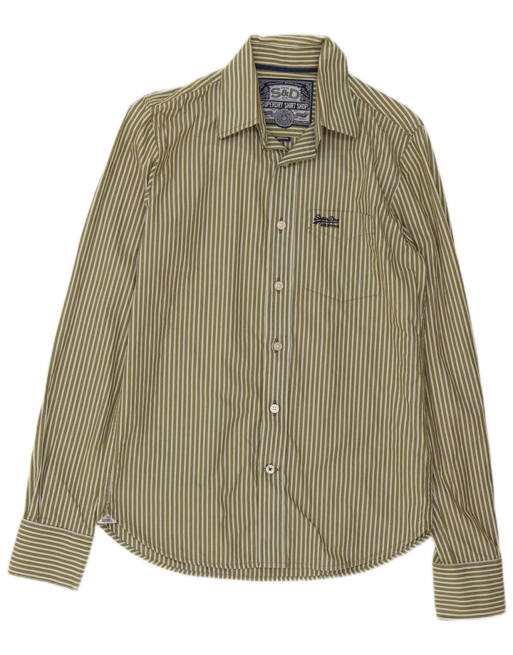 SUPERDRY Koszula męska, bawełniana w paski w kolorze khaki
