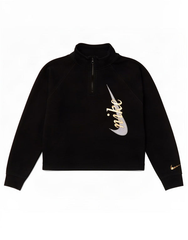 Damska bluza Nike Crop Graphic Zip Neck Sweter UK 14 Średnia czerń