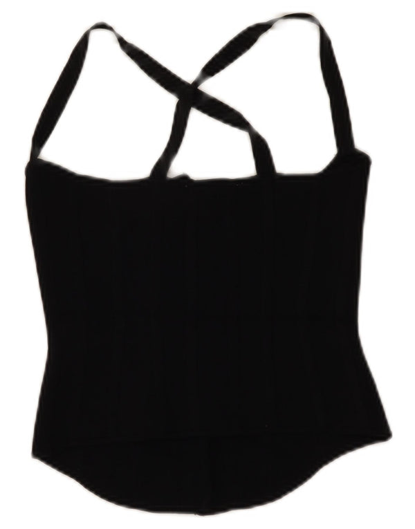 Damski krótki top Zara UK 8 Small, czarna wiskoza