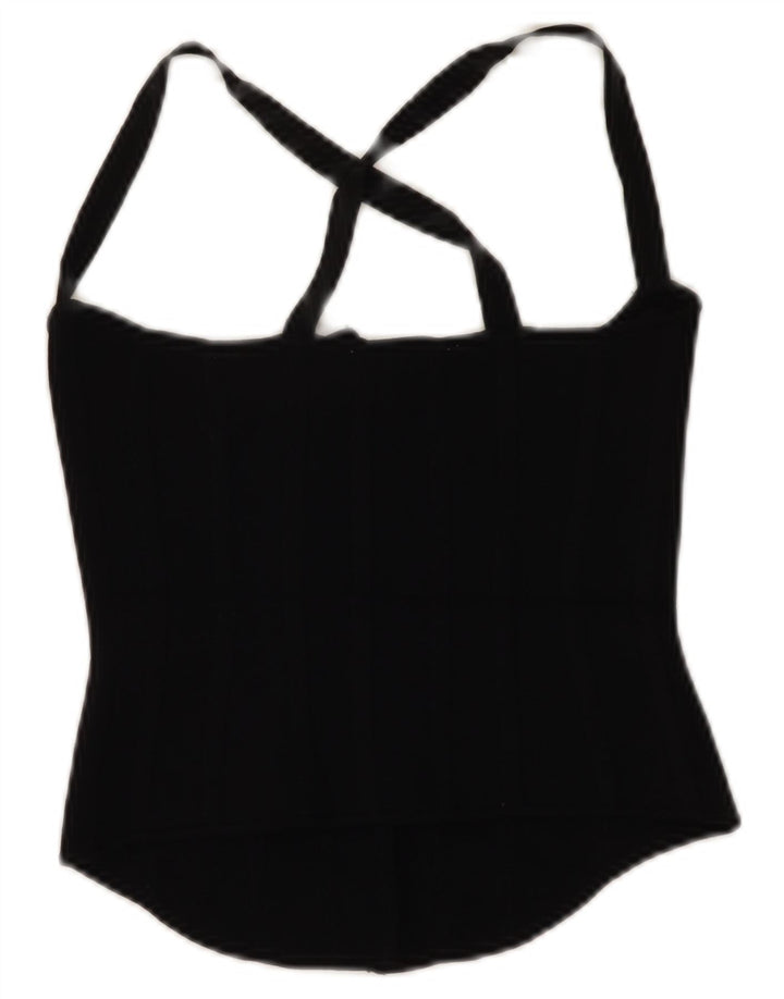 Damski krótki top Zara UK 8 Small, czarna wiskoza