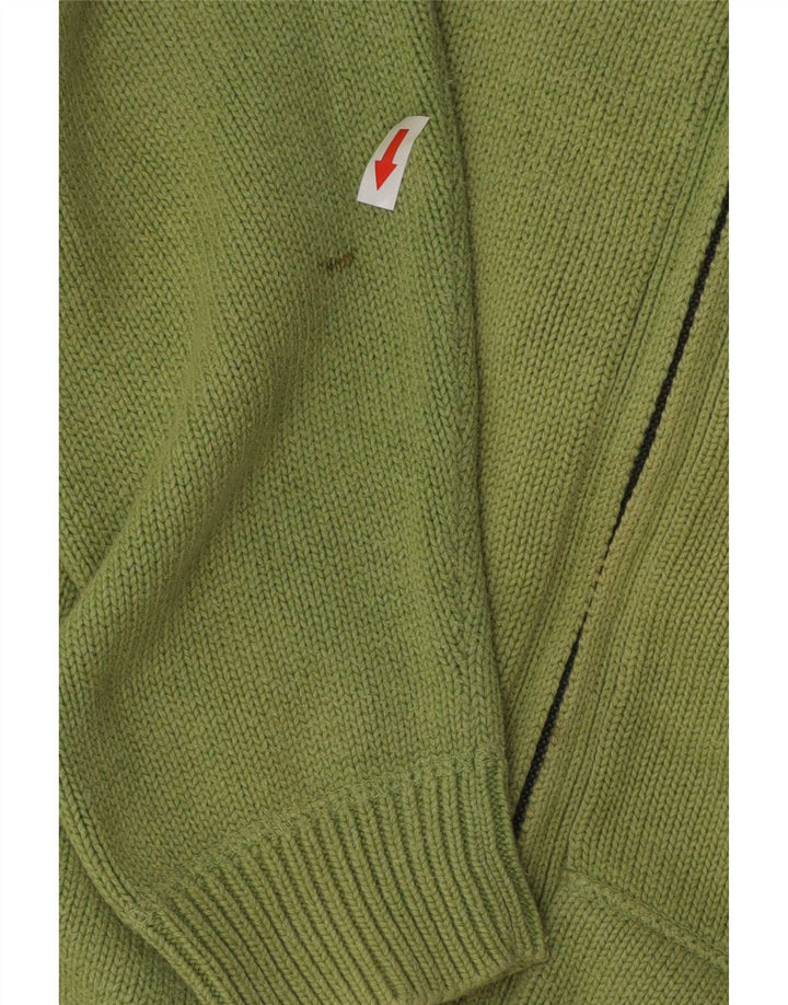 Męski sweter zapinany na zamek Massimo Dutti, duży, zielony