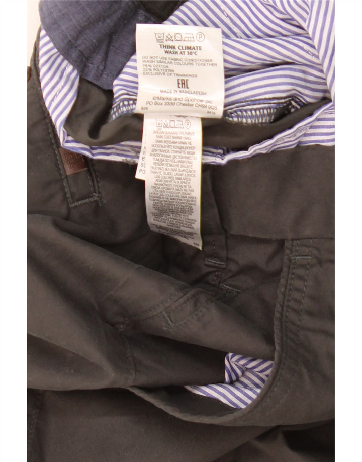 Męskie spodnie chino o regularnym kroju Marks & Spencer W36 L29 Szara bawełna