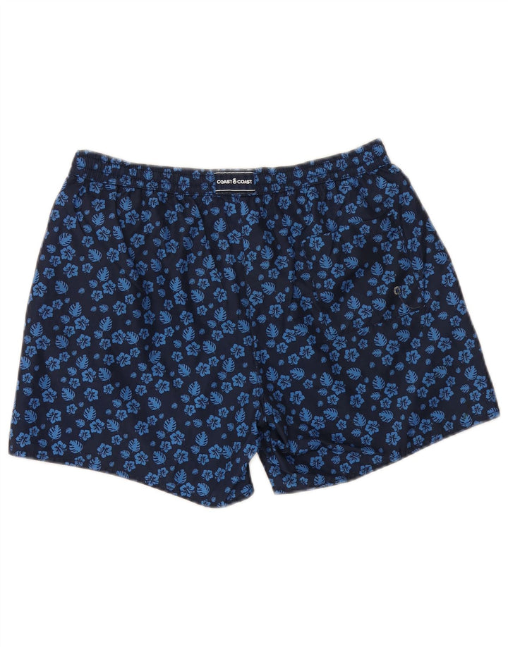 COAST Mens Swimming Shorts Large Navy Blue Floral Polyester