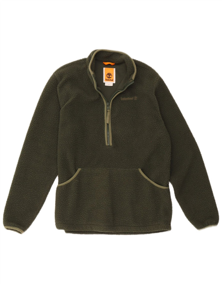 Męski sweter polarowy Timberland z zamkiem błyskawicznym, mały, zielony poliester