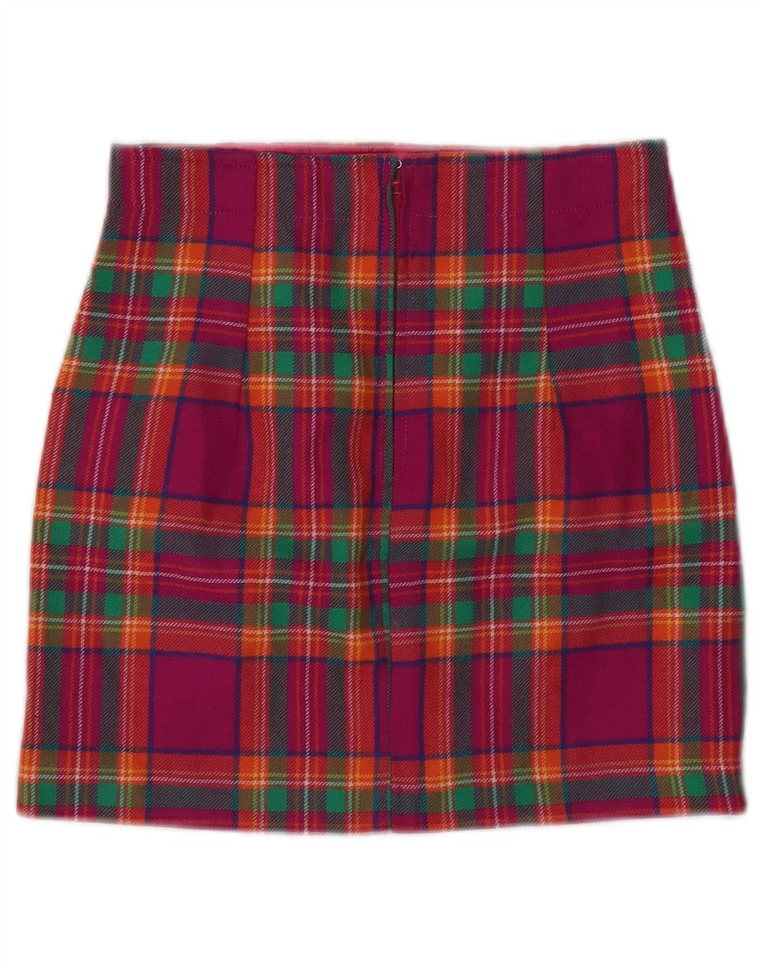 Damska spódniczka mini VINTAGE W24 XS w różową kratkę