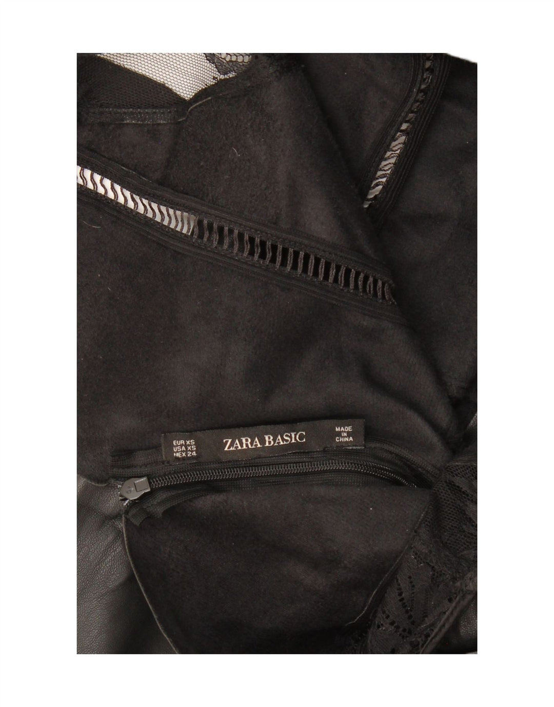 Damska skórzana sukienka płaszczowa ZARA bez rękawów UK 4 XS czarna