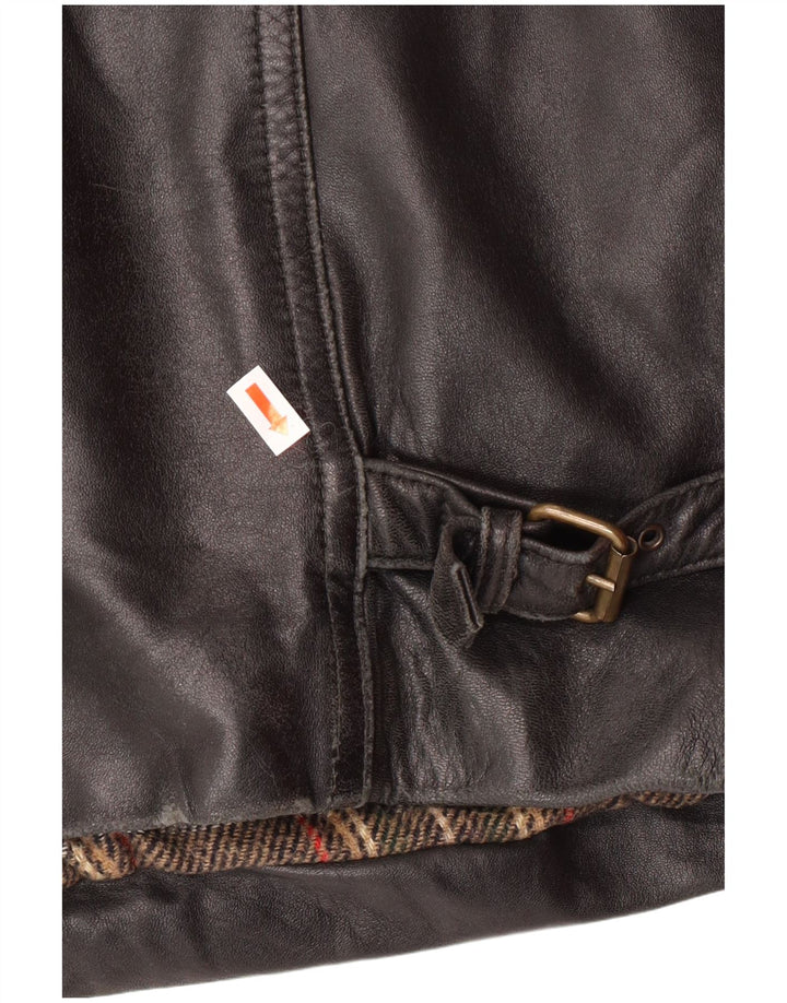 Męska kurtka skórzana VINTAGE IT 54 2XL Czarna skóra