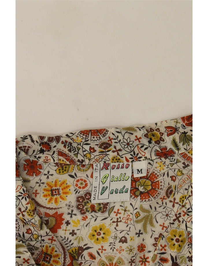 Koszula męska z krótkim rękawem w stylu vintage, średnia, wielobarwna w kwiaty