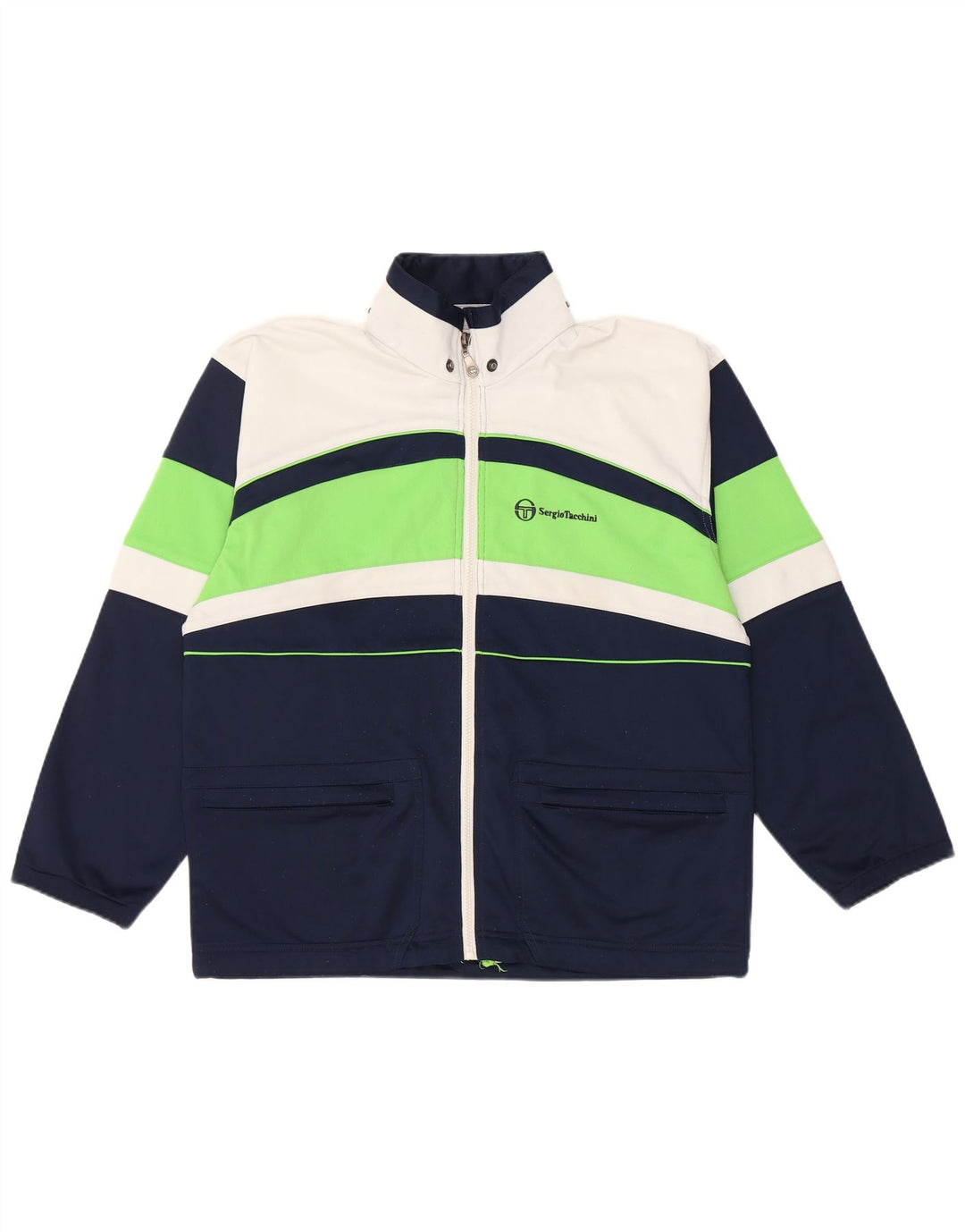 Męska kurtka dresowa Sergio Tacchini, mała, granatowa, z blokami kolorów