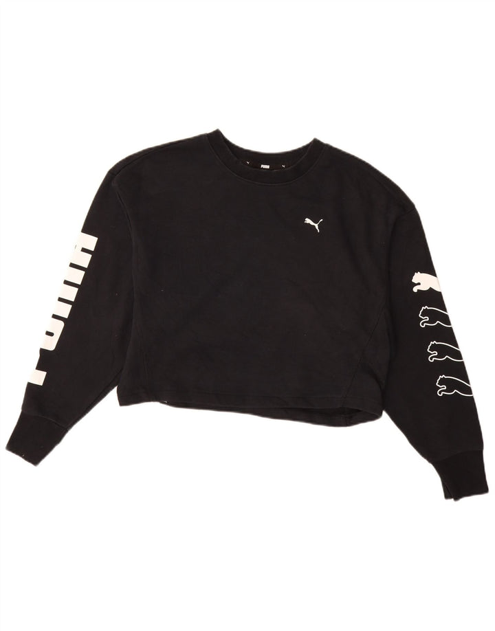 Damski sweter oversize PUMA z grafiką, UK 10, mały czarny