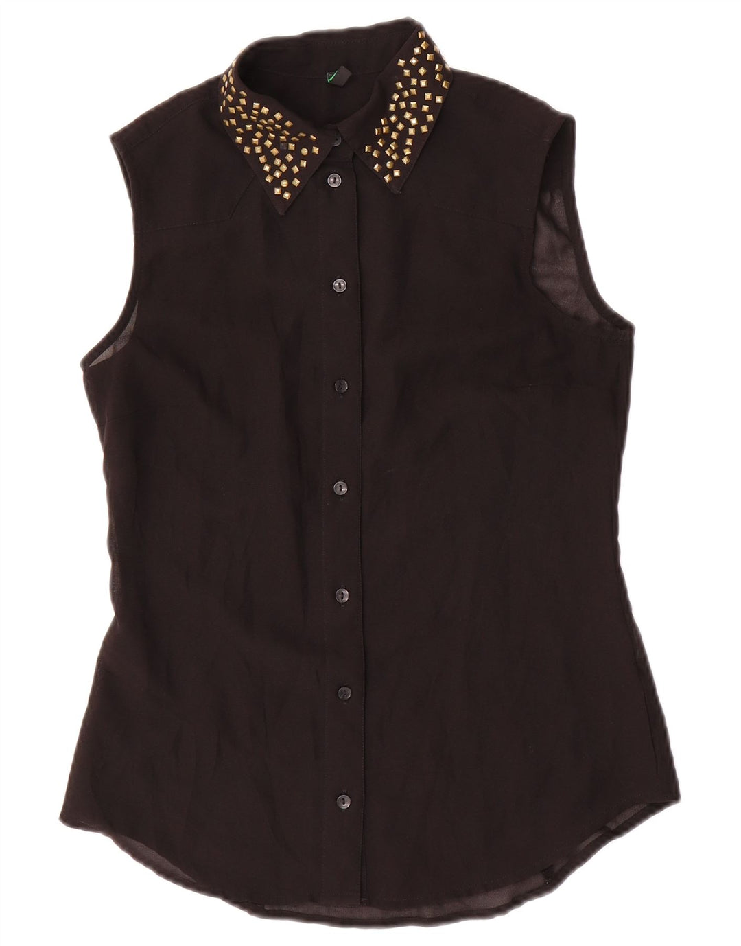 Damska bluzka bez rękawów Benetton UK 10, mała czarna