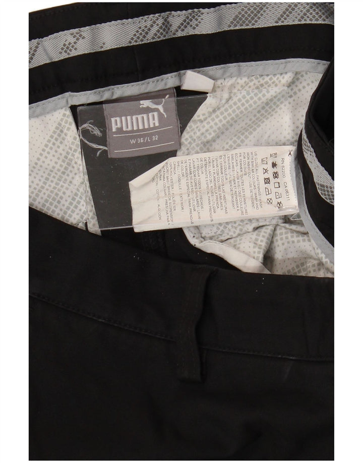 Męskie spodnie typu slim chino PUMA W36 L32 czarny poliester
