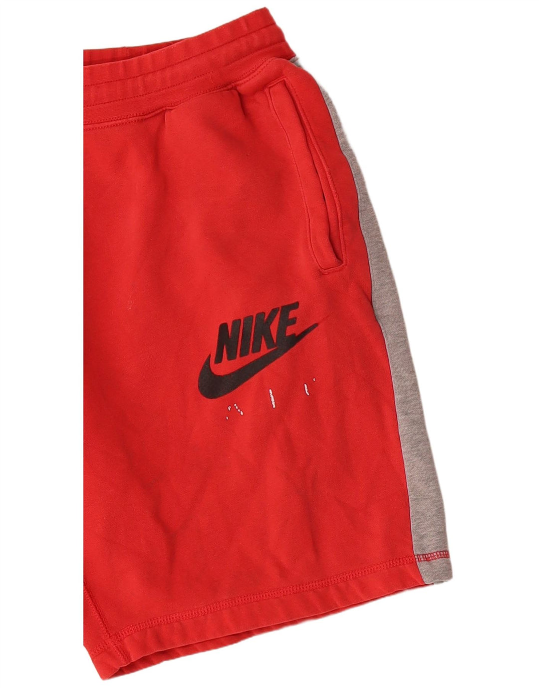 NIKE Mens Graphic Sport Shorts Medium  Red Colourblock Cotton