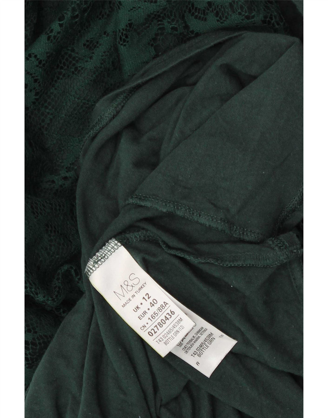 Marks & Spencer Damski top z długim rękawem UK 12, wiskoza Paisley w kolorze średniej zieleni