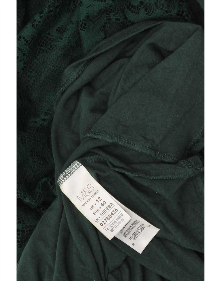 Marks & Spencer Damski top z długim rękawem UK 12, wiskoza Paisley w kolorze średniej zieleni