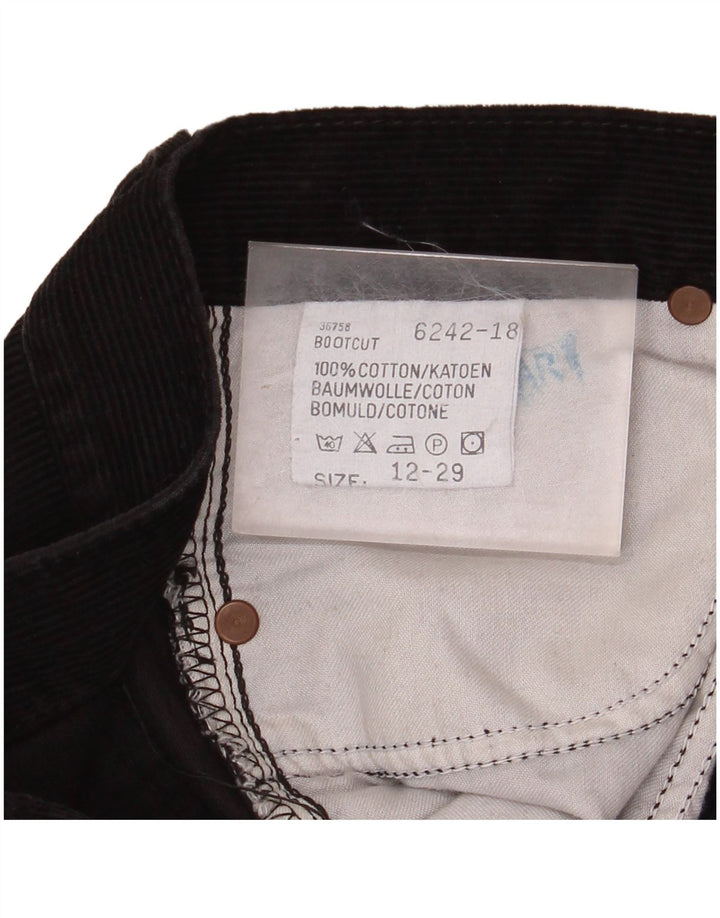 Damskie sztruksowe spodnie LEE z wysokim stanem US 12 Large W29 L30 czarne